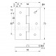 STEEL FLAT HINGE 70x55 ITALY